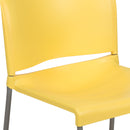 SINGLEWAVE Series 880 lb. Capacity Yellow Full Back Contoured Stack Chair with Gray Powder Coated Sled Base