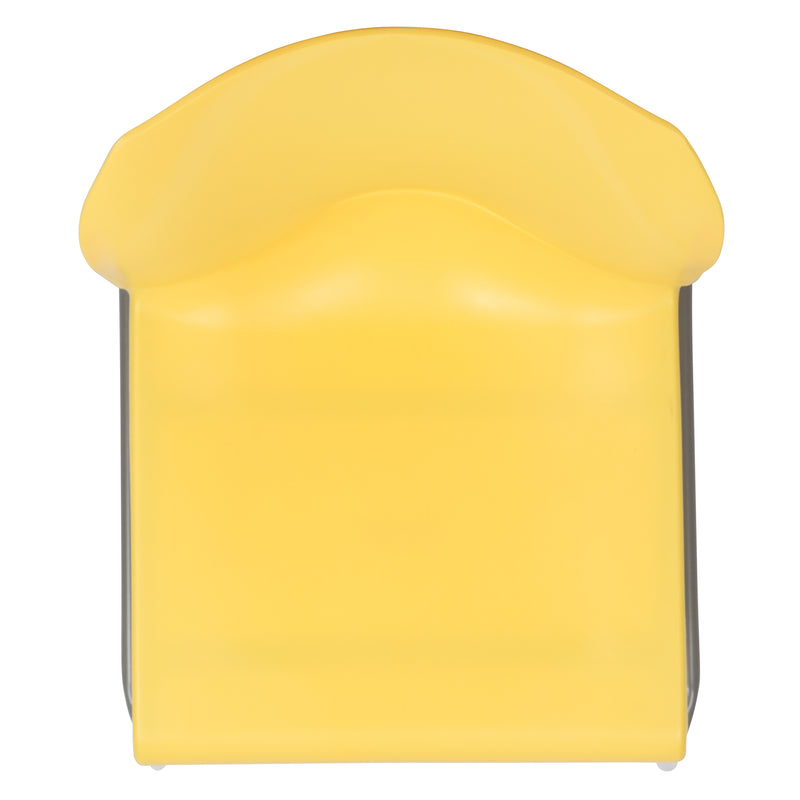 SINGLEWAVE Series 880 lb. Capacity Yellow Full Back Contoured Stack Chair with Gray Powder Coated Sled Base