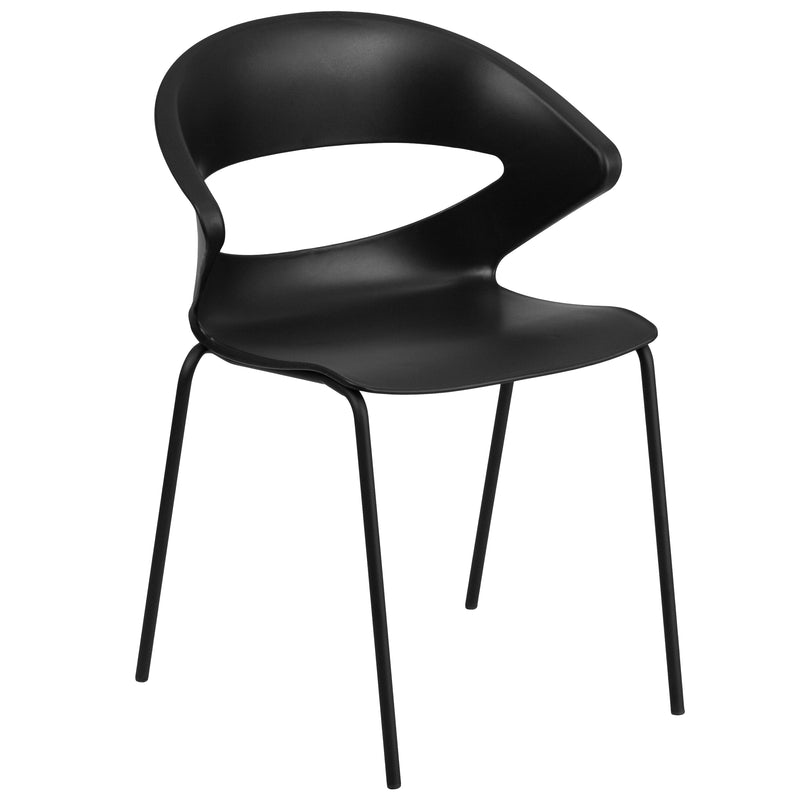 SINGLEWAVE Series 440 lb. Capacity Black Stack Chair