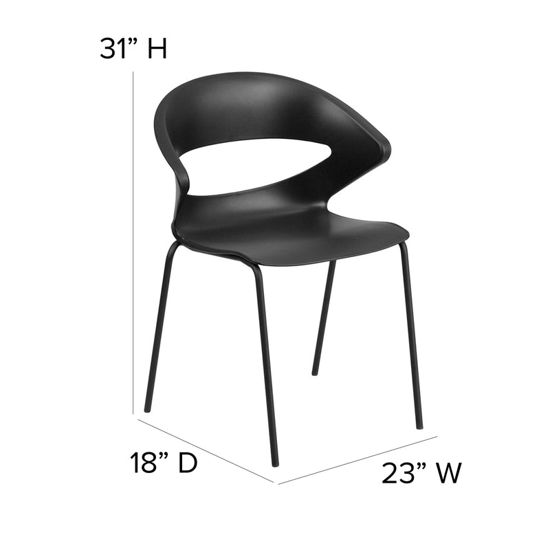 SINGLEWAVE Series 440 lb. Capacity Black Stack Chair