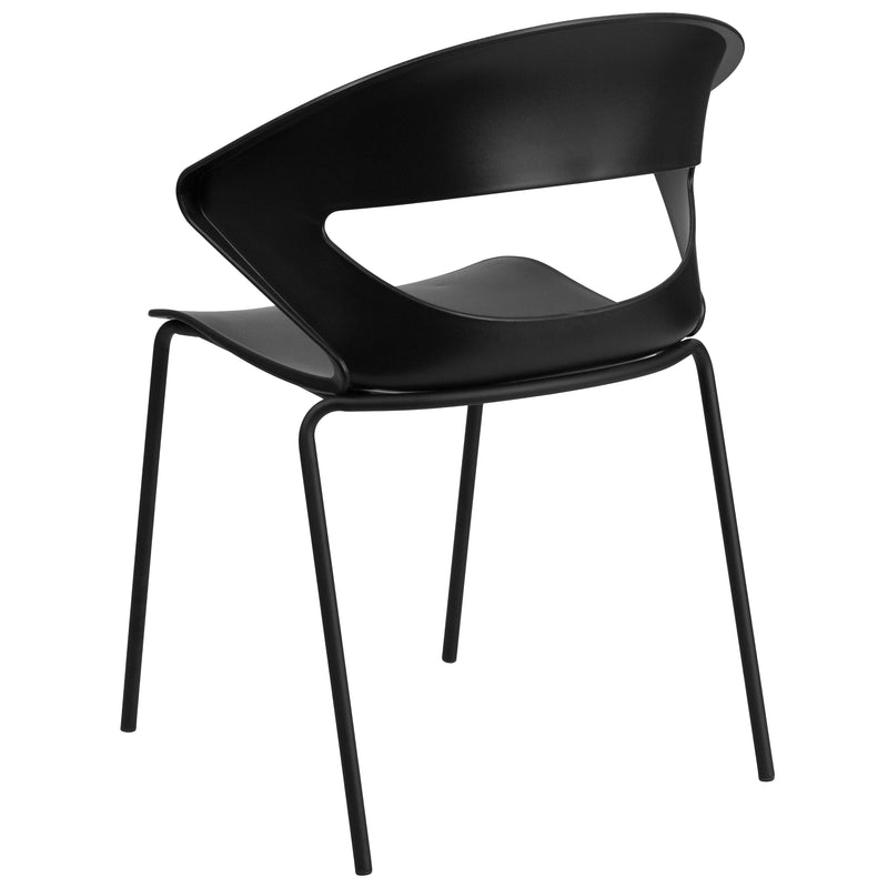 SINGLEWAVE Series 440 lb. Capacity Black Stack Chair