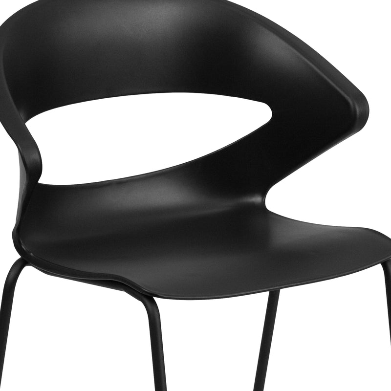 SINGLEWAVE Series 440 lb. Capacity Black Stack Chair