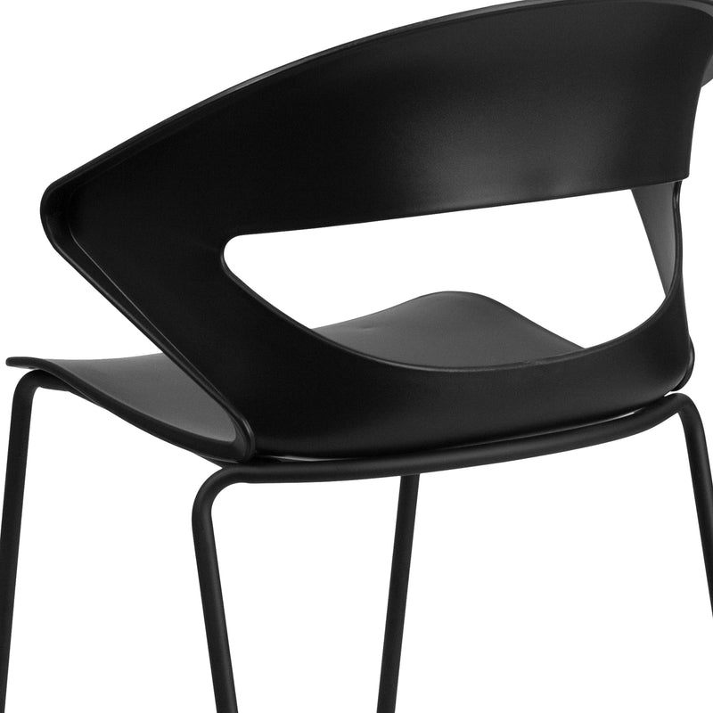 SINGLEWAVE Series 440 lb. Capacity Black Stack Chair