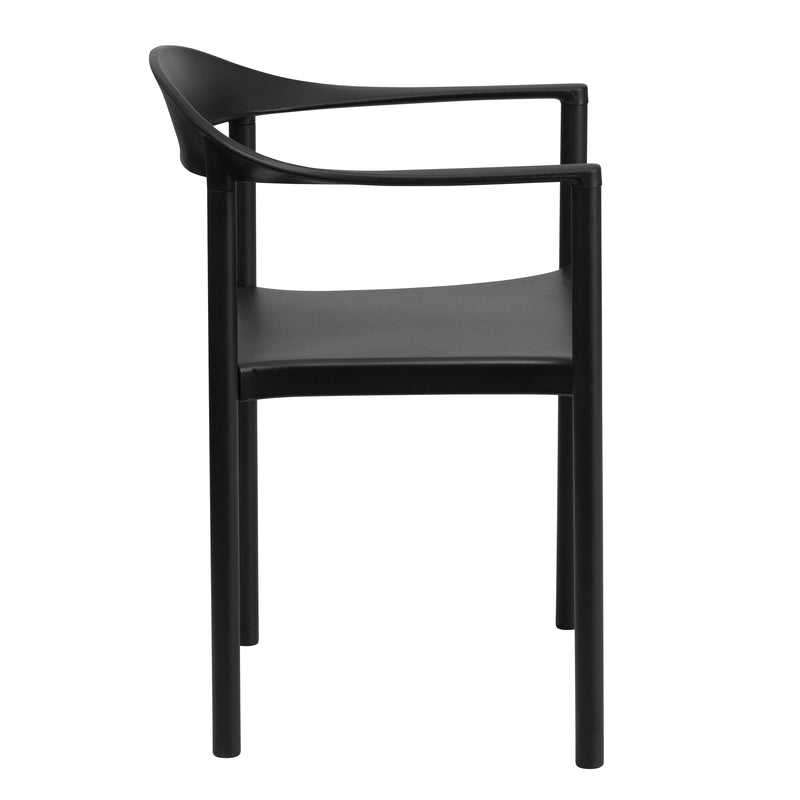 SINGLEWAVE Series 1000 lb. Capacity Black Plastic Cafe Stack Chair