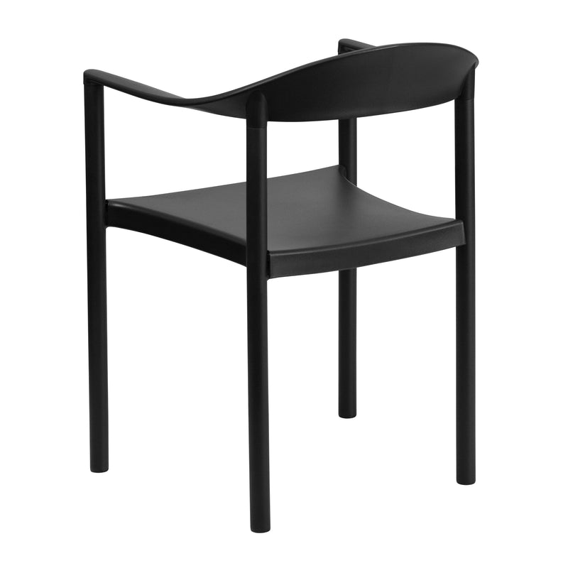 SINGLEWAVE Series 1000 lb. Capacity Black Plastic Cafe Stack Chair