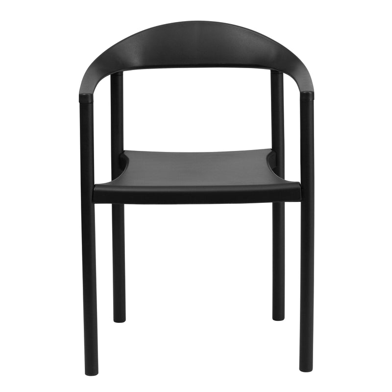 SINGLEWAVE Series 1000 lb. Capacity Black Plastic Cafe Stack Chair