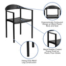 SINGLEWAVE Series 1000 lb. Capacity Black Plastic Cafe Stack Chair