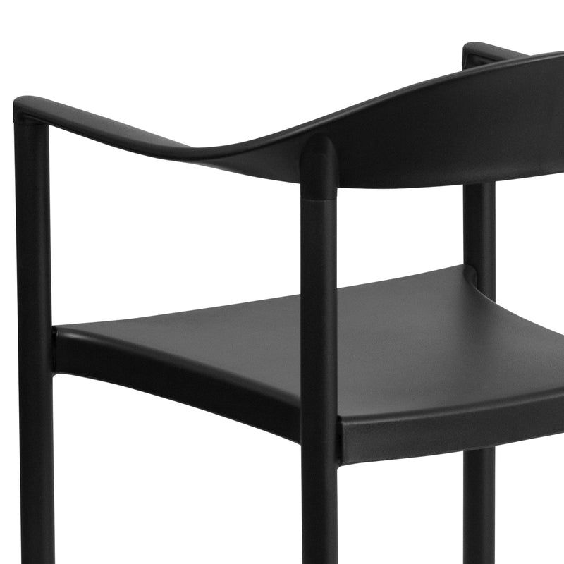 SINGLEWAVE Series 1000 lb. Capacity Black Plastic Cafe Stack Chair