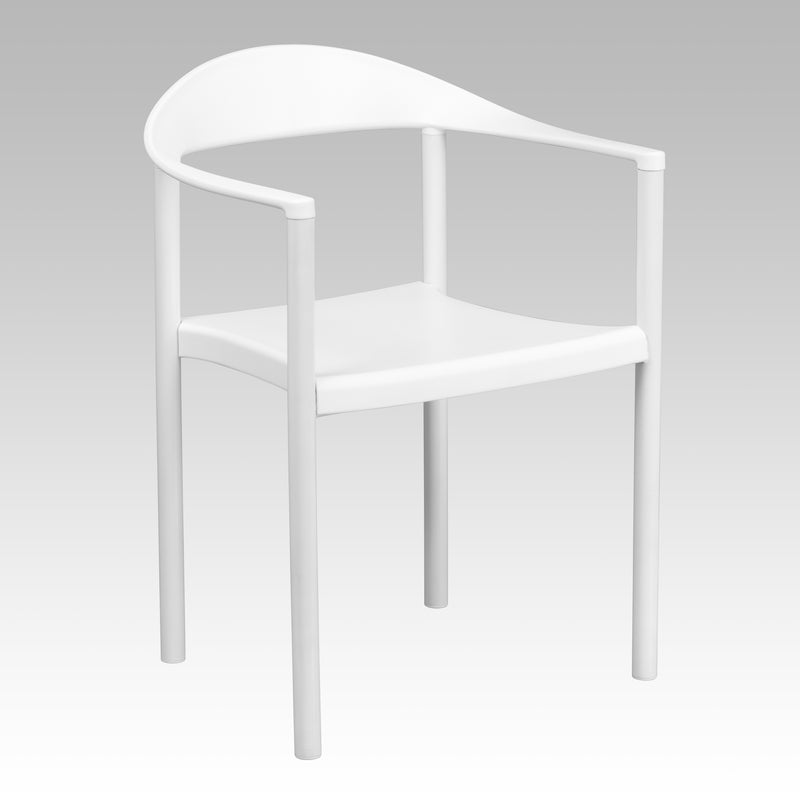 SINGLEWAVE Series 1000 lb. Capacity White Plastic Cafe Stack Chair