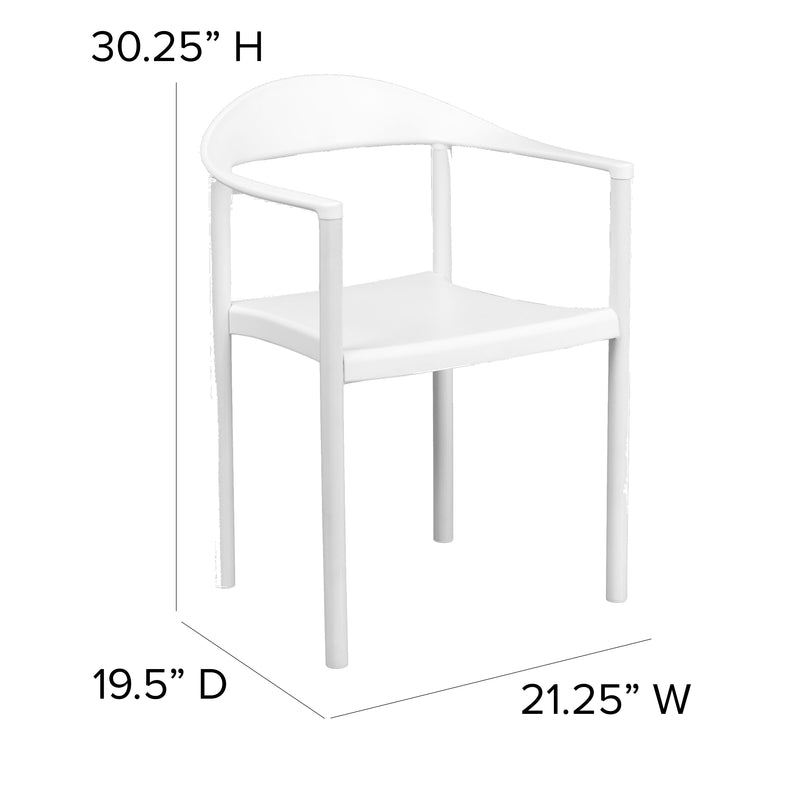 SINGLEWAVE Series 1000 lb. Capacity White Plastic Cafe Stack Chair