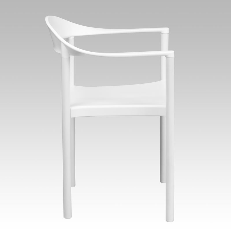 SINGLEWAVE Series 1000 lb. Capacity White Plastic Cafe Stack Chair