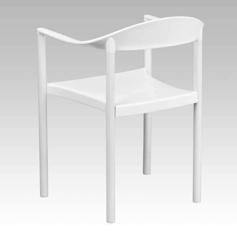 SINGLEWAVE Series 1000 lb. Capacity White Plastic Cafe Stack Chair