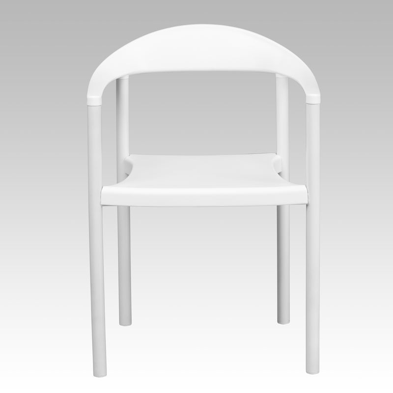 SINGLEWAVE Series 1000 lb. Capacity White Plastic Cafe Stack Chair