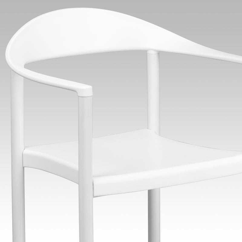 SINGLEWAVE Series 1000 lb. Capacity White Plastic Cafe Stack Chair