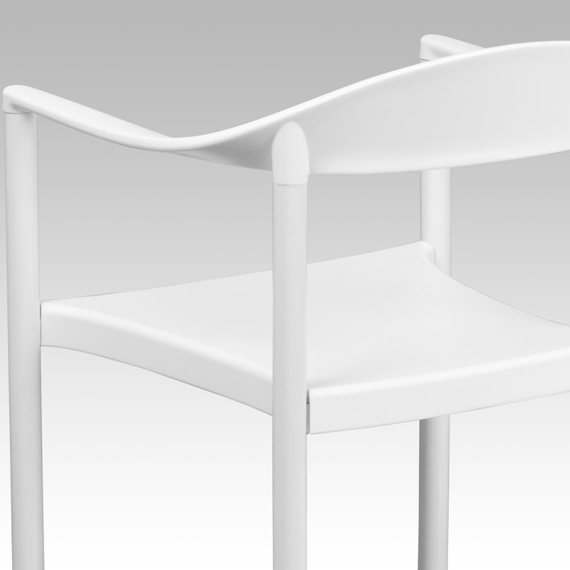 SINGLEWAVE Series 1000 lb. Capacity White Plastic Cafe Stack Chair