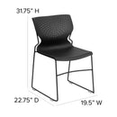 SINGLEWAVE Series 661 lb. Capacity Black Full Back Stack Chair with Black Powder Coated Frame