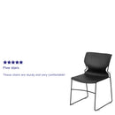 SINGLEWAVE Series 661 lb. Capacity Black Full Back Stack Chair with Black Powder Coated Frame
