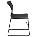 SINGLEWAVE Series 661 lb. Capacity Black Full Back Stack Chair with Black Powder Coated Frame