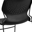 SINGLEWAVE Series 661 lb. Capacity Black Full Back Stack Chair with Black Powder Coated Frame
