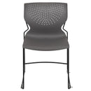 SINGLEWAVE Series 661 lb. Capacity Gray Full Back Stack Chair with Black Powder Coated Frame