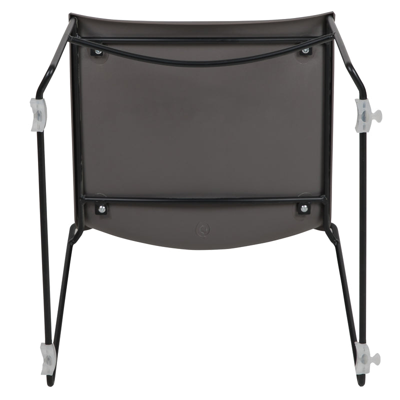 SINGLEWAVE Series 661 lb. Capacity Gray Full Back Stack Chair with Black Powder Coated Frame