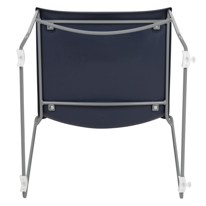 SINGLEWAVE Series 661 lb. Capacity Navy Full Back Stack Chair with Gray Powder Coated Frame