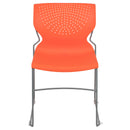 SINGLEWAVE Series 661 lb. Capacity Orange Full Back Stack Chair with Gray Powder Coated Frame