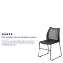 SINGLEWAVE Series 661 lb. Capacity Black Stack Chair with Air-Vent Back and Black Powder Coated Sled Base