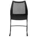 SINGLEWAVE Series 661 lb. Capacity Black Stack Chair with Air-Vent Back and Black Powder Coated Sled Base