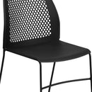SINGLEWAVE Series 661 lb. Capacity Black Stack Chair with Air-Vent Back and Black Powder Coated Sled Base