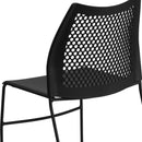 SINGLEWAVE Series 661 lb. Capacity Black Stack Chair with Air-Vent Back and Black Powder Coated Sled Base