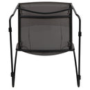 SINGLEWAVE Series 661 lb. Capacity Gray Stack Chair with Air-Vent Back and Black Powder Coated Sled Base