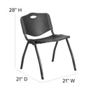 SINGLEWAVE Series 880 lb. Capacity Black Plastic Stack Chair