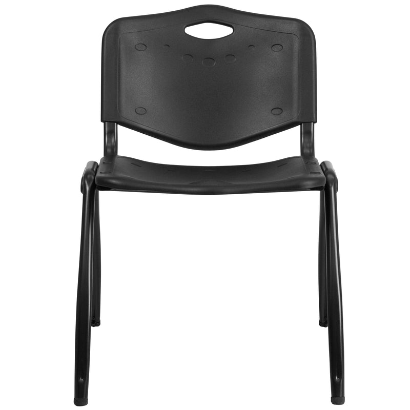 SINGLEWAVE Series 880 lb. Capacity Black Plastic Stack Chair