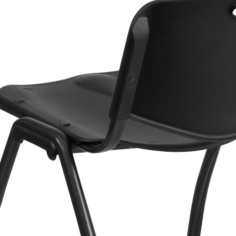 SINGLEWAVE Series 880 lb. Capacity Black Plastic Stack Chair