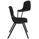 Black Padded Ergonomic Shell Chair with Left Handed Flip-Up Tablet Arm