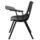 Black Ergonomic Shell Chair with Left Handed Flip-Up Tablet Arm