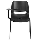Black Ergonomic Shell Chair with Right Handed Flip-Up Tablet Arm