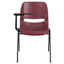Burgundy Ergonomic Shell Chair with Right Handed Flip-Up Tablet Arm