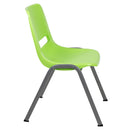 SINGLEWAVE Series 880 lb. Capacity Green Ergonomic Shell Stack Chair with Gray Frame