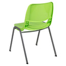 SINGLEWAVE Series 880 lb. Capacity Green Ergonomic Shell Stack Chair with Gray Frame