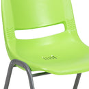 SINGLEWAVE Series 880 lb. Capacity Green Ergonomic Shell Stack Chair with Gray Frame