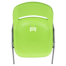 SINGLEWAVE Series 880 lb. Capacity Green Ergonomic Shell Stack Chair with Gray Frame
