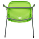 SINGLEWAVE Series 880 lb. Capacity Green Ergonomic Shell Stack Chair with Gray Frame