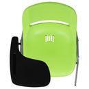 Green Ergonomic Shell Chair with Right Handed Flip-Up Tablet Arm