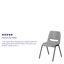 SINGLEWAVE Series 880 lb. Capacity Gray Ergonomic Shell Stack Chair with Black Frame