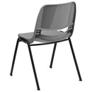 SINGLEWAVE Series 880 lb. Capacity Gray Ergonomic Shell Stack Chair with Black Frame