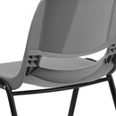 SINGLEWAVE Series 880 lb. Capacity Gray Ergonomic Shell Stack Chair with Black Frame