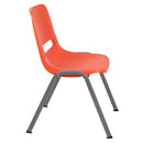 SINGLEWAVE Series 880 lb. Capacity Orange Ergonomic Shell Stack Chair with Gray Frame