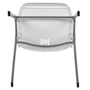 SINGLEWAVE Series 880 lb. Capacity White Ergonomic Shell Stack Chair with Gray Frame